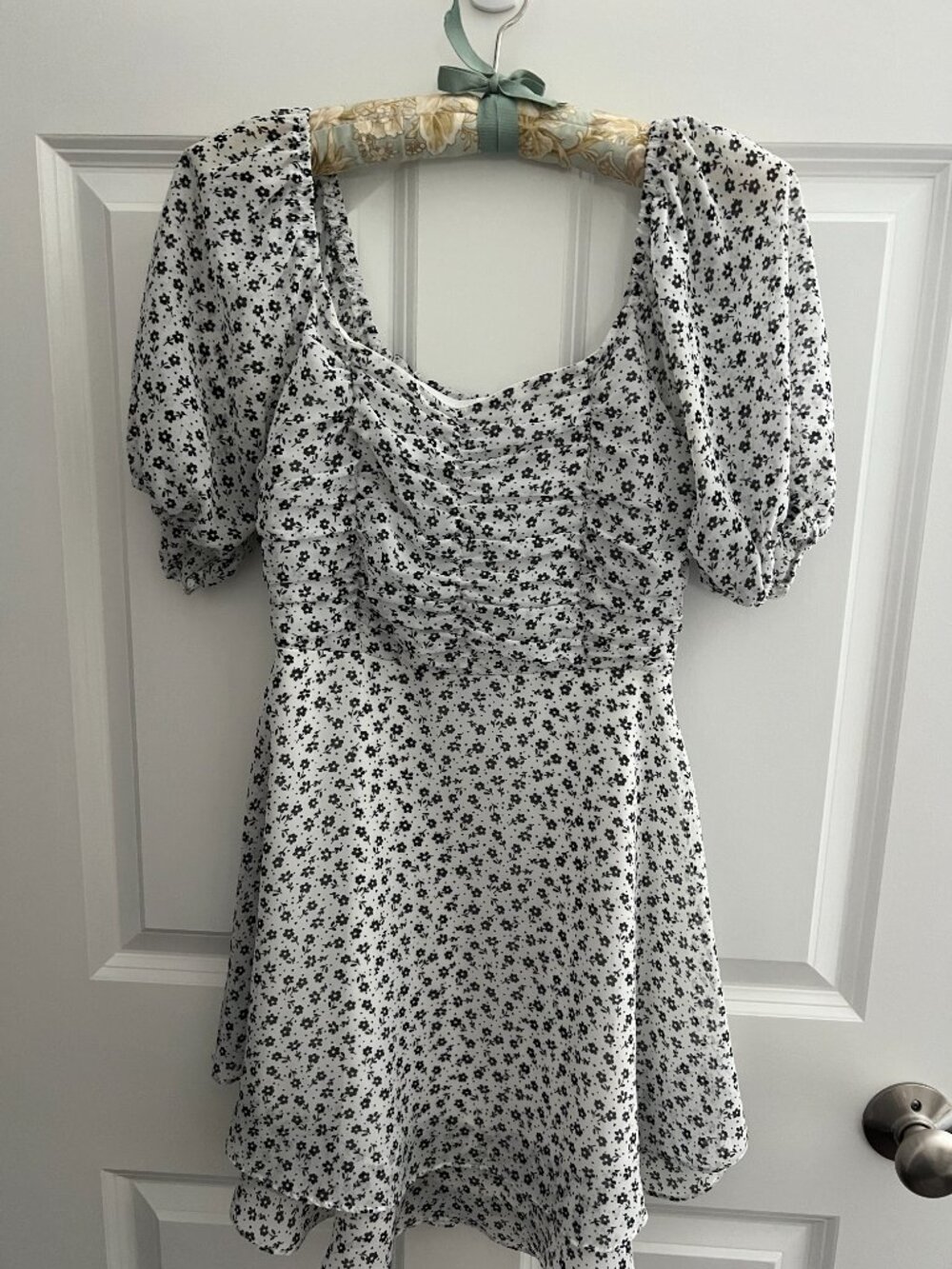 Altar'd State puff sleeve baby doll mini dress